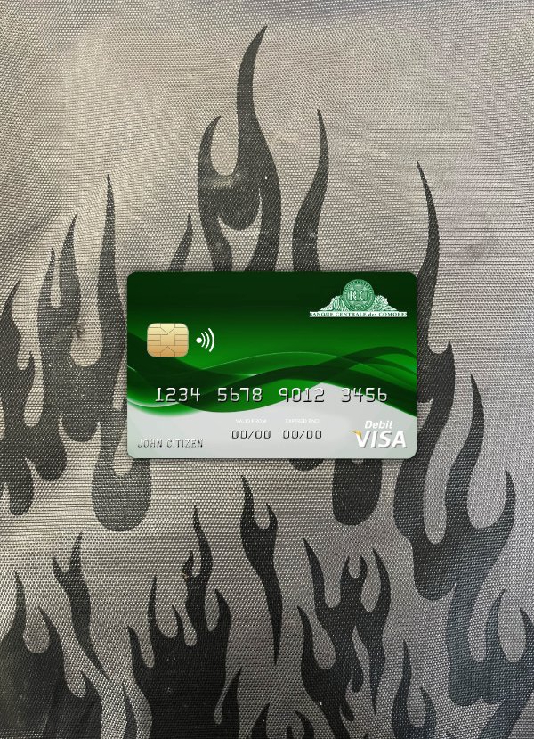 Download Comoros Sanduk  bank visa card photolook front Photoshop template